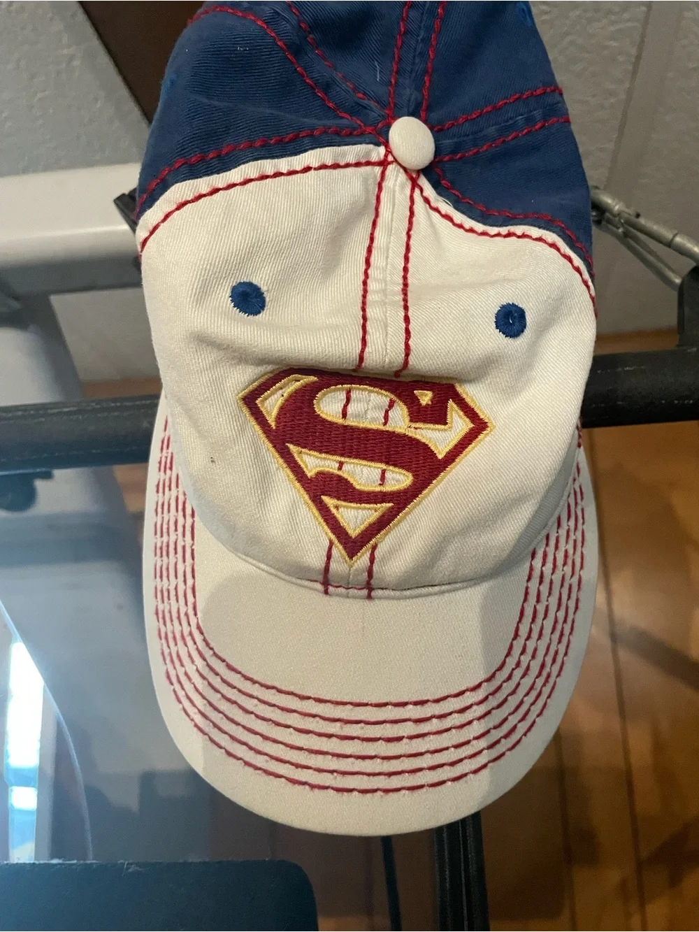 Kids Supergirl Baseball Cap - White and Blue